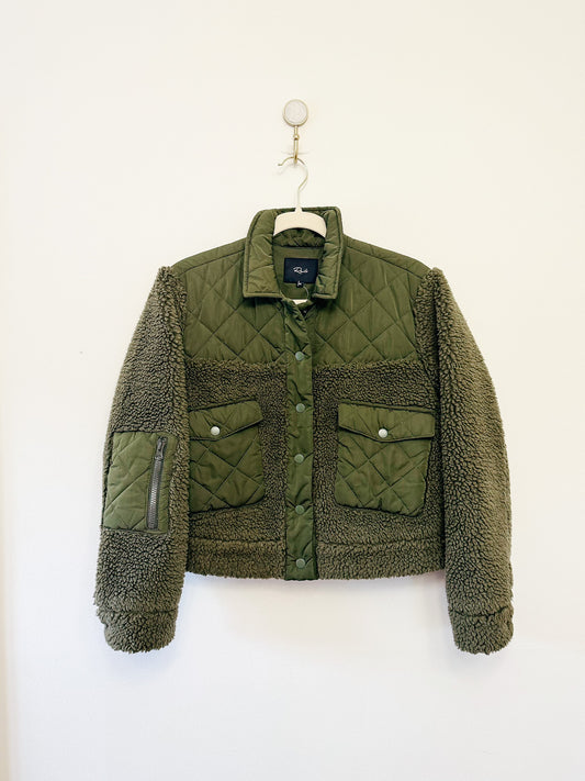 Rails Women's Peyton Quilted Mixed Media Teddy Coat, Size Extra Small
