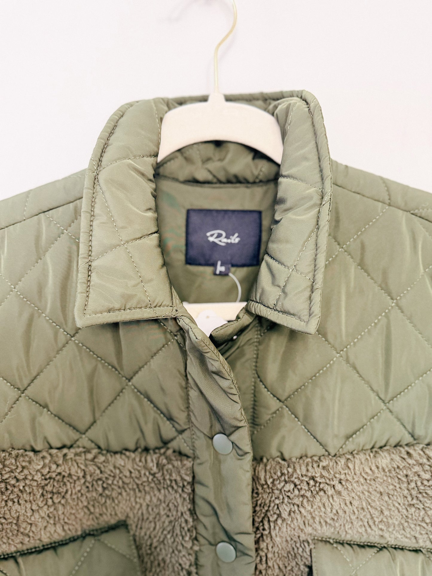 Rails Women's Peyton Quilted Mixed Media Teddy Coat, Size Extra Small