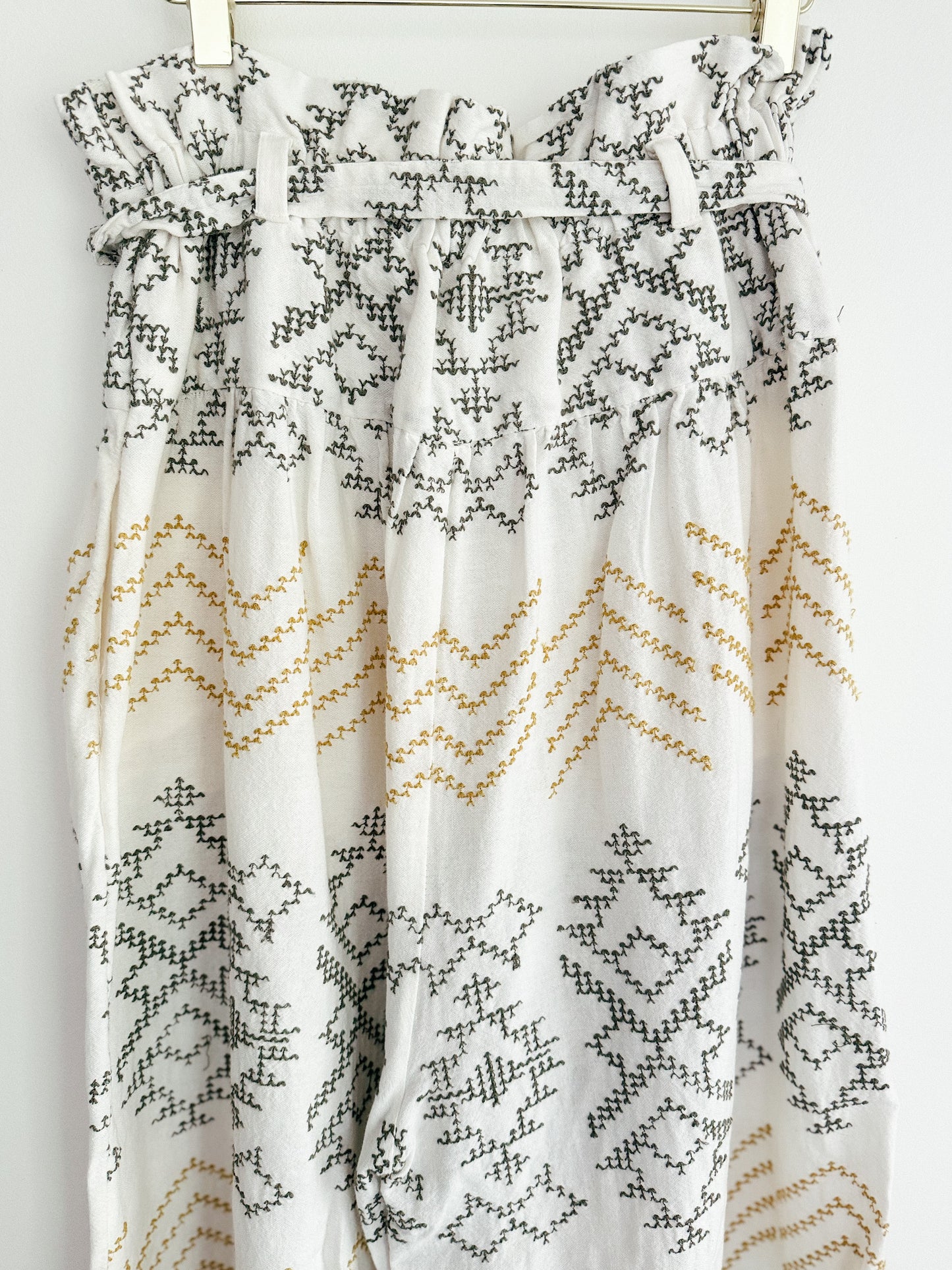 Free People Toluca Wide Leg Embroidered Pants