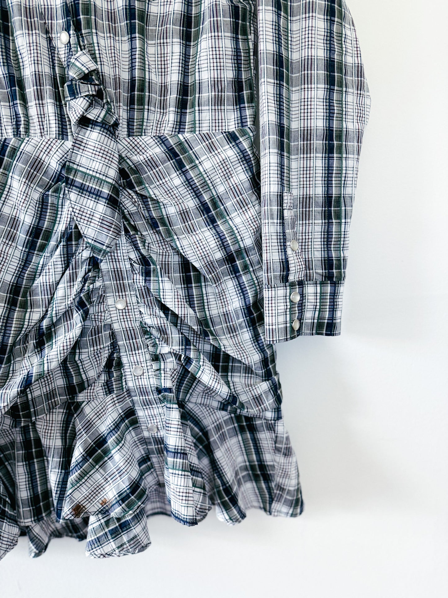 Veronica Beard Valle Plaid Ruched Shirt Dress, Size 8