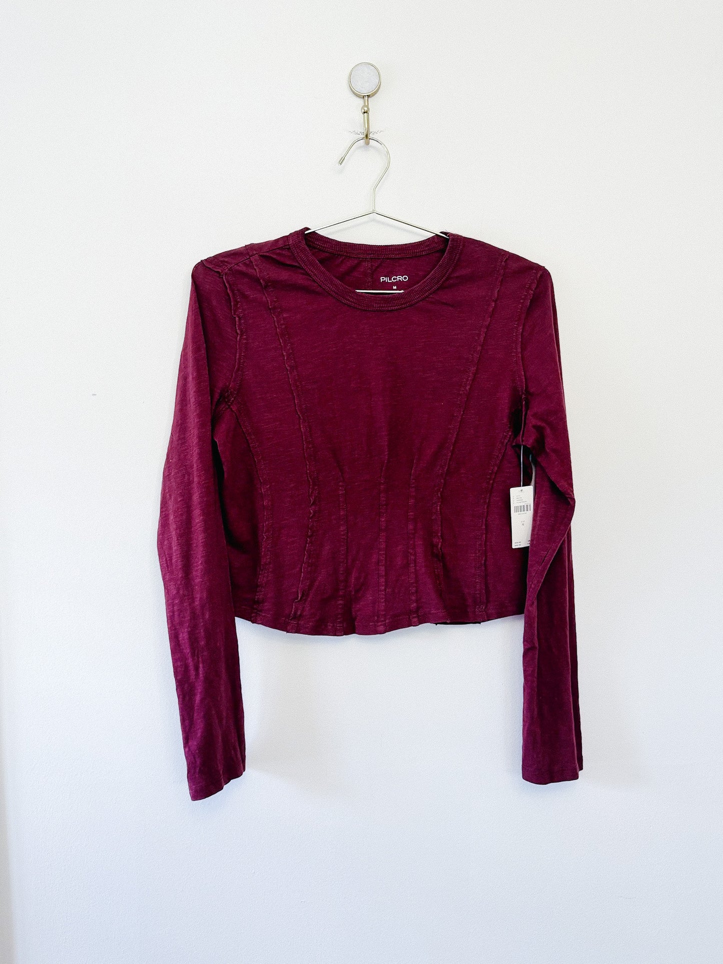 Pilcro by Anthropologie Plum Long Sleeved Tee, Size Medium