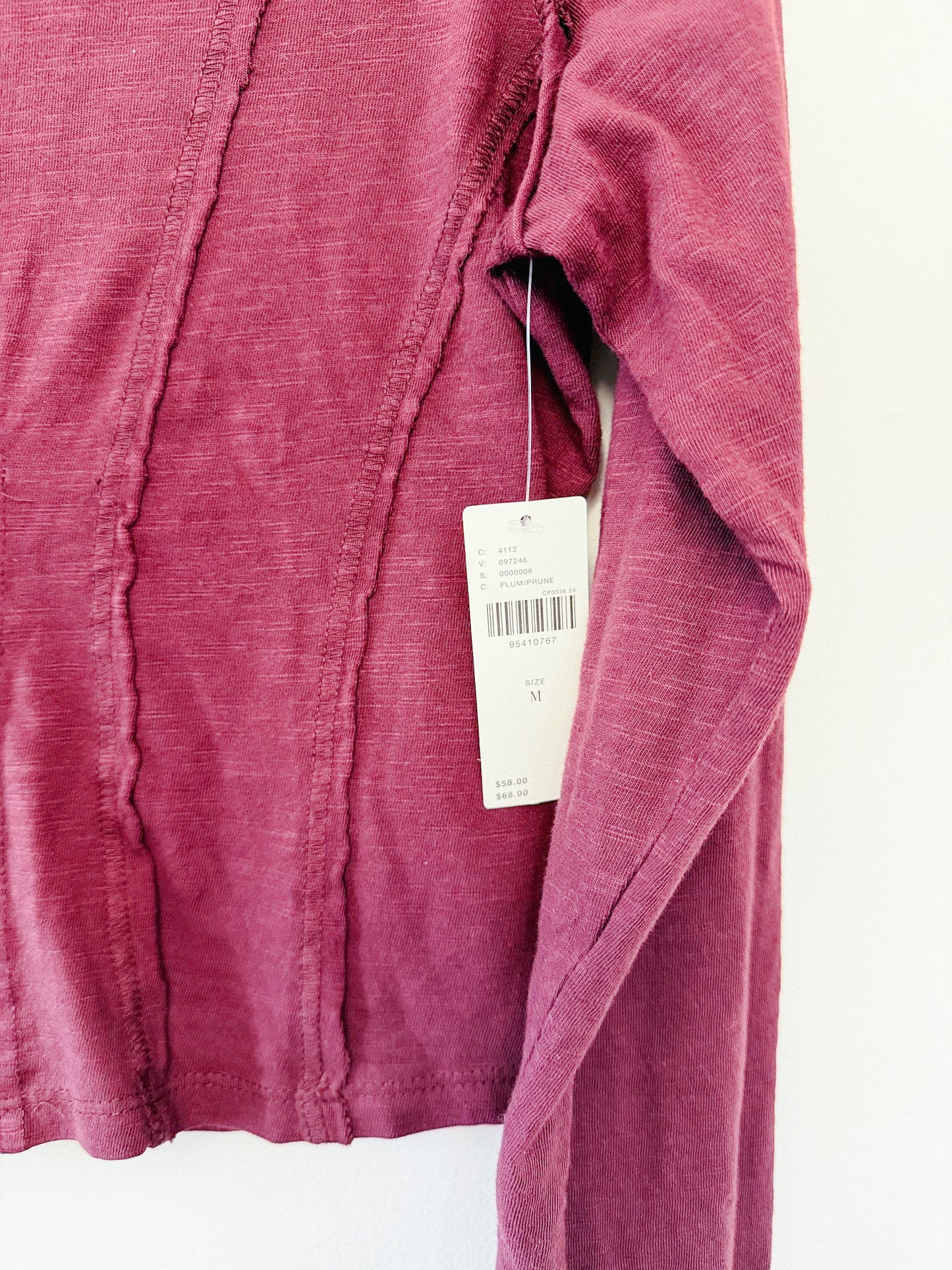 Pilcro by Anthropologie Plum Long Sleeved Tee, Size Medium