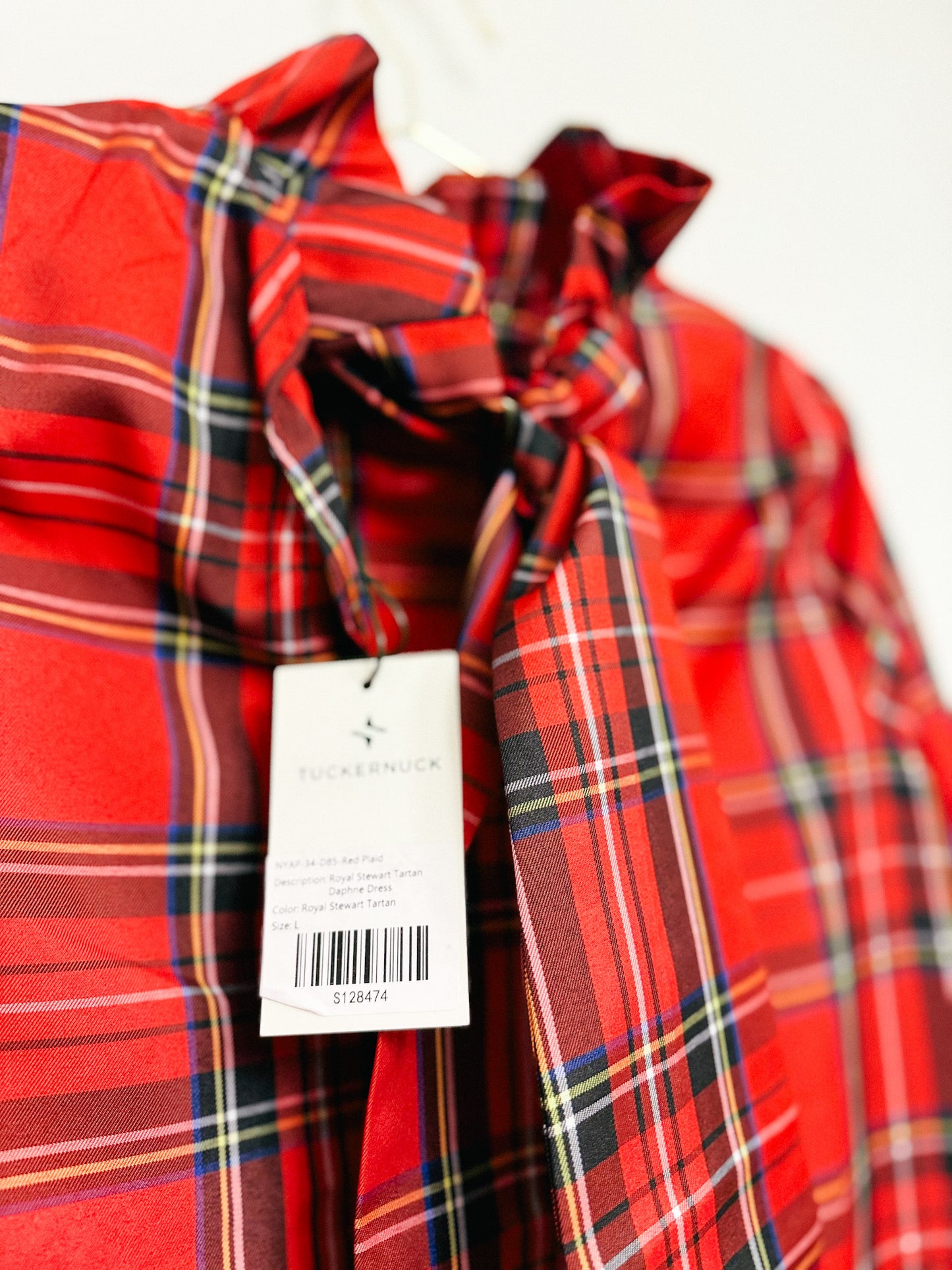 Tuckernuck Daphne Dress in Royal Stewart Tartan Plaid