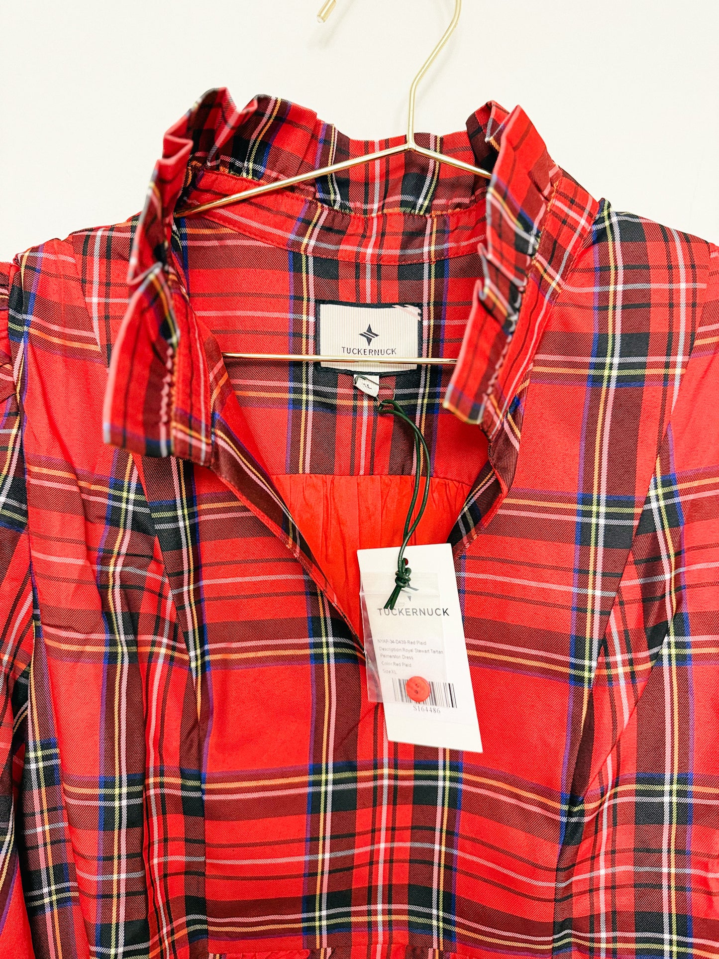 Tuckernuck Palmerston Dress in Royal Stewart Tartan Plaid