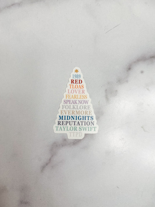 Taylor Swift Album Roster Christmas Tree Sticker