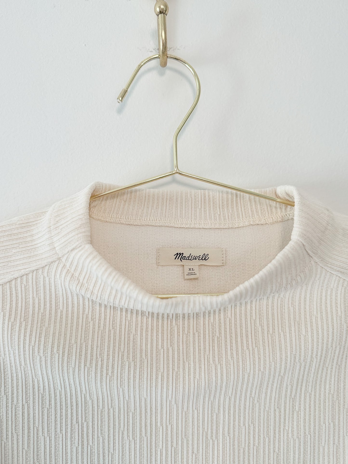 Madewell Striped Jacquard Funnelneck Top