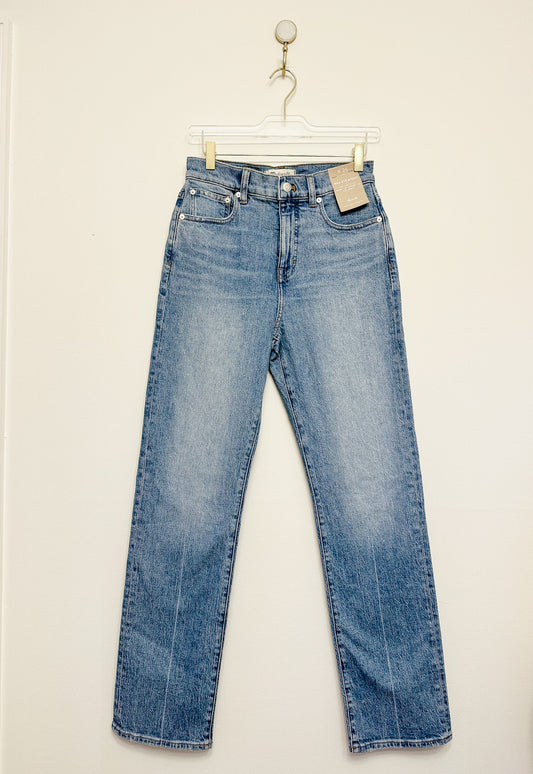 Madewell Womens 90's Straight Leg Full Length High Rise Jeans in Rondell Wash