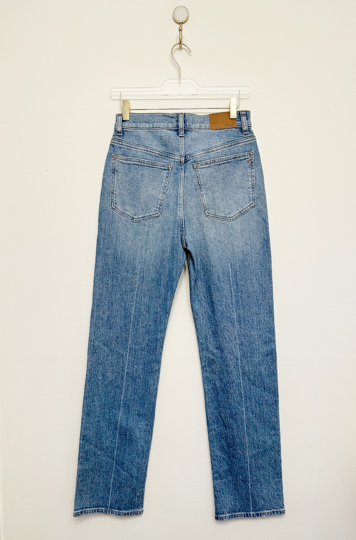 Madewell Womens 90's Straight Leg Full Length High Rise Jeans in Rondell Wash