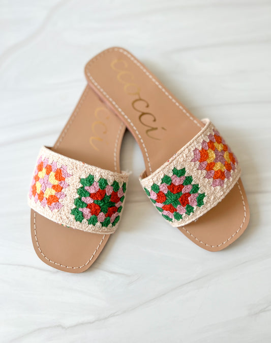 The Reef Granny Square Crochet Slides