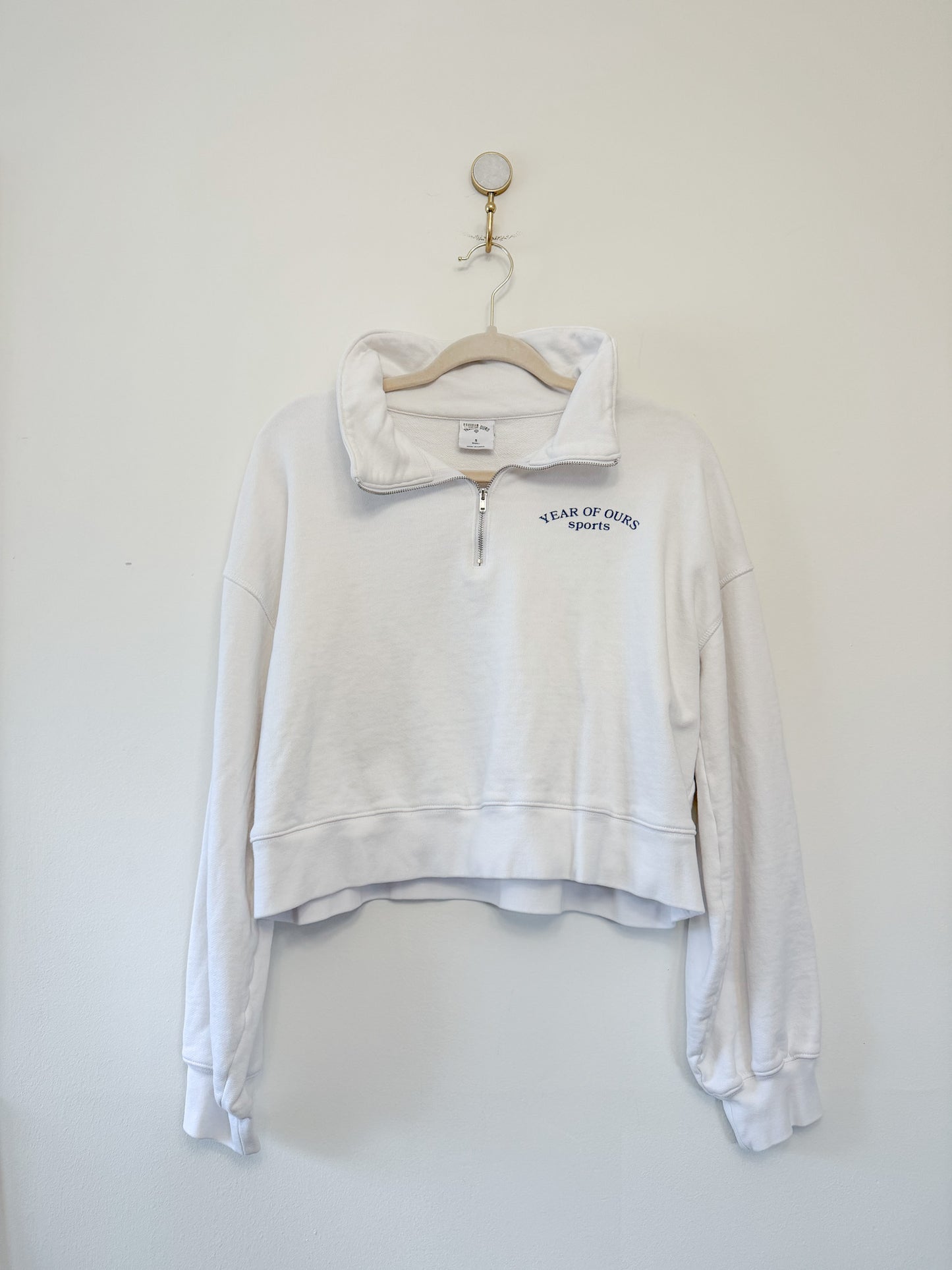 Year of Ours The Sports Club Printed Cotton-Jersey Sweatshirt In White, Size Small