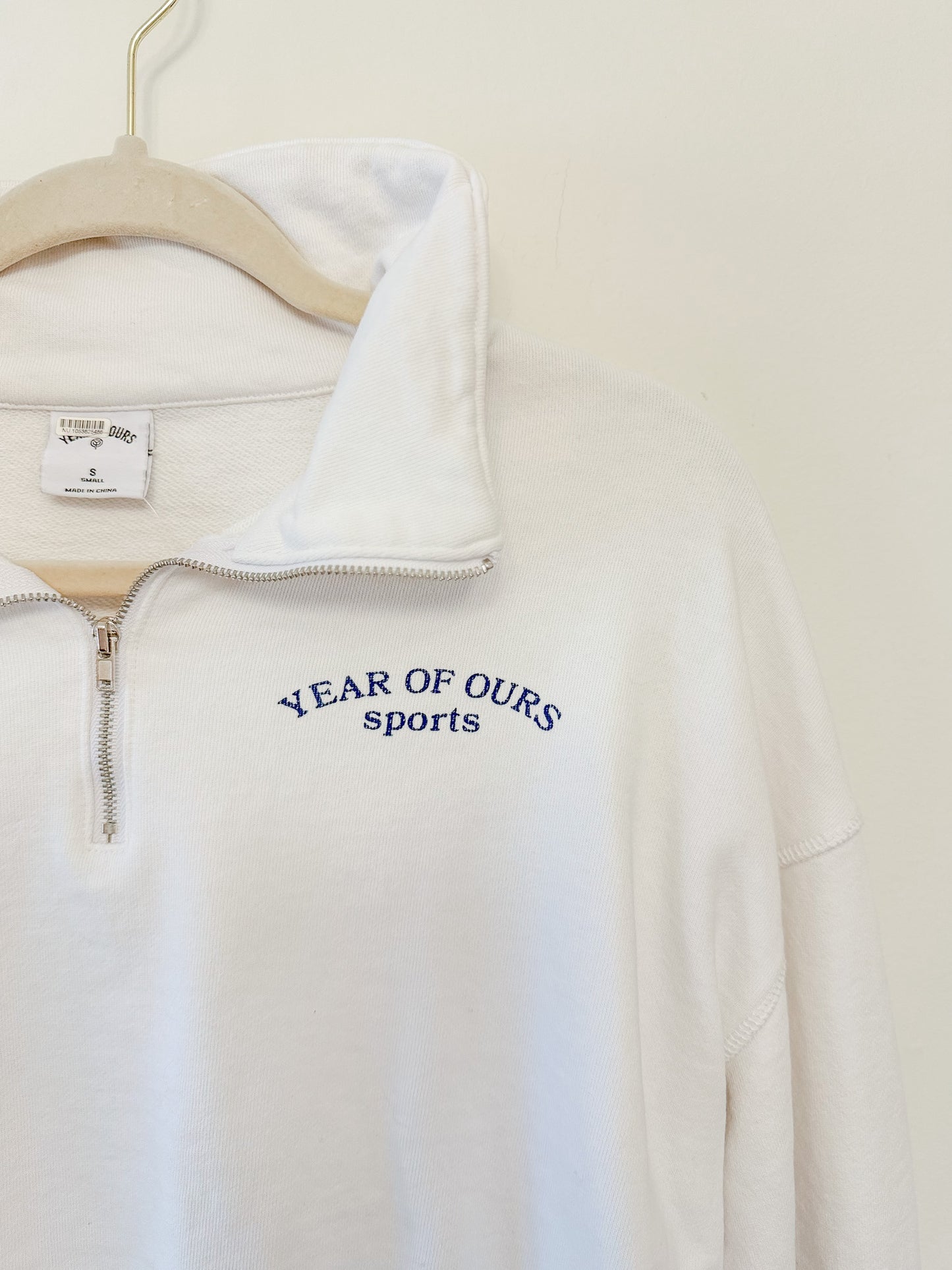 Year of Ours The Sports Club Printed Cotton-Jersey Sweatshirt In White, Size Small
