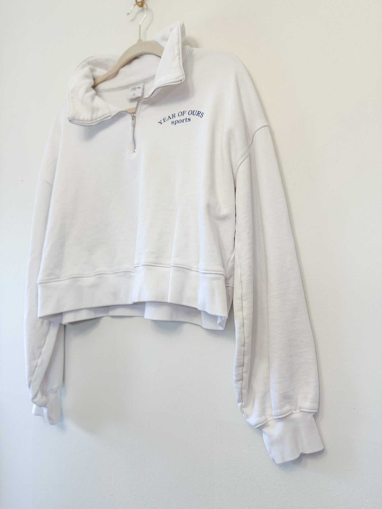 Year of Ours The Sports Club Printed Cotton-Jersey Sweatshirt In White, Size Small