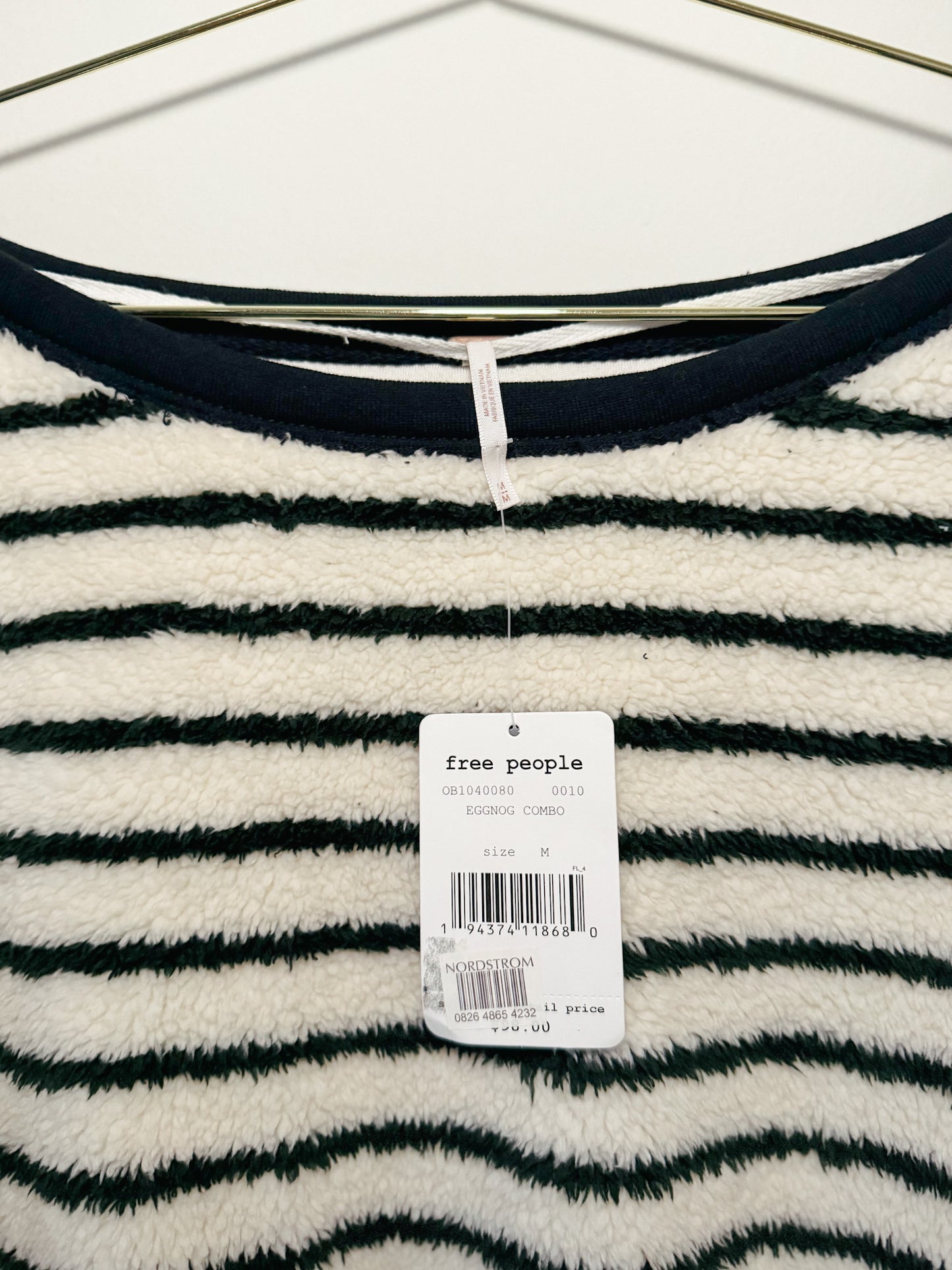 Free People Breton Striped Pullover in Eggnog Combo