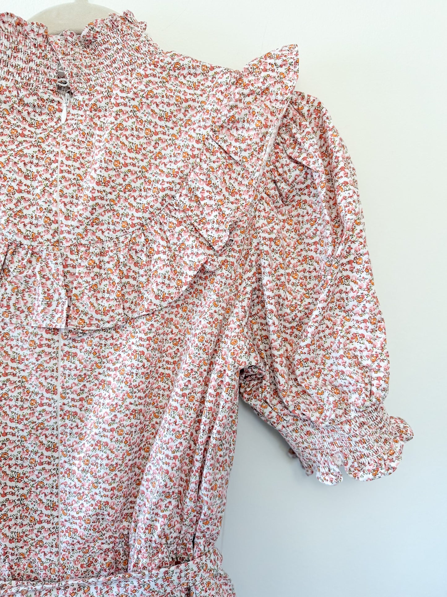 English Factory Floral Puff Sleeve Mini Dress, Size Medium