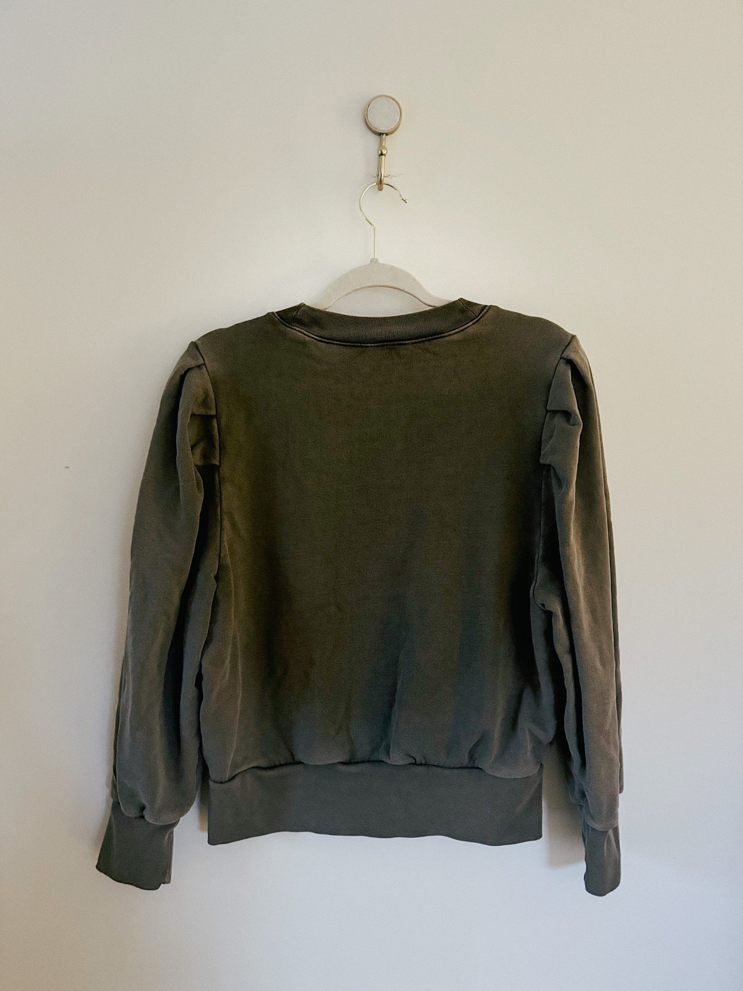 FRAME Shirred Crewneck Sweatshirt