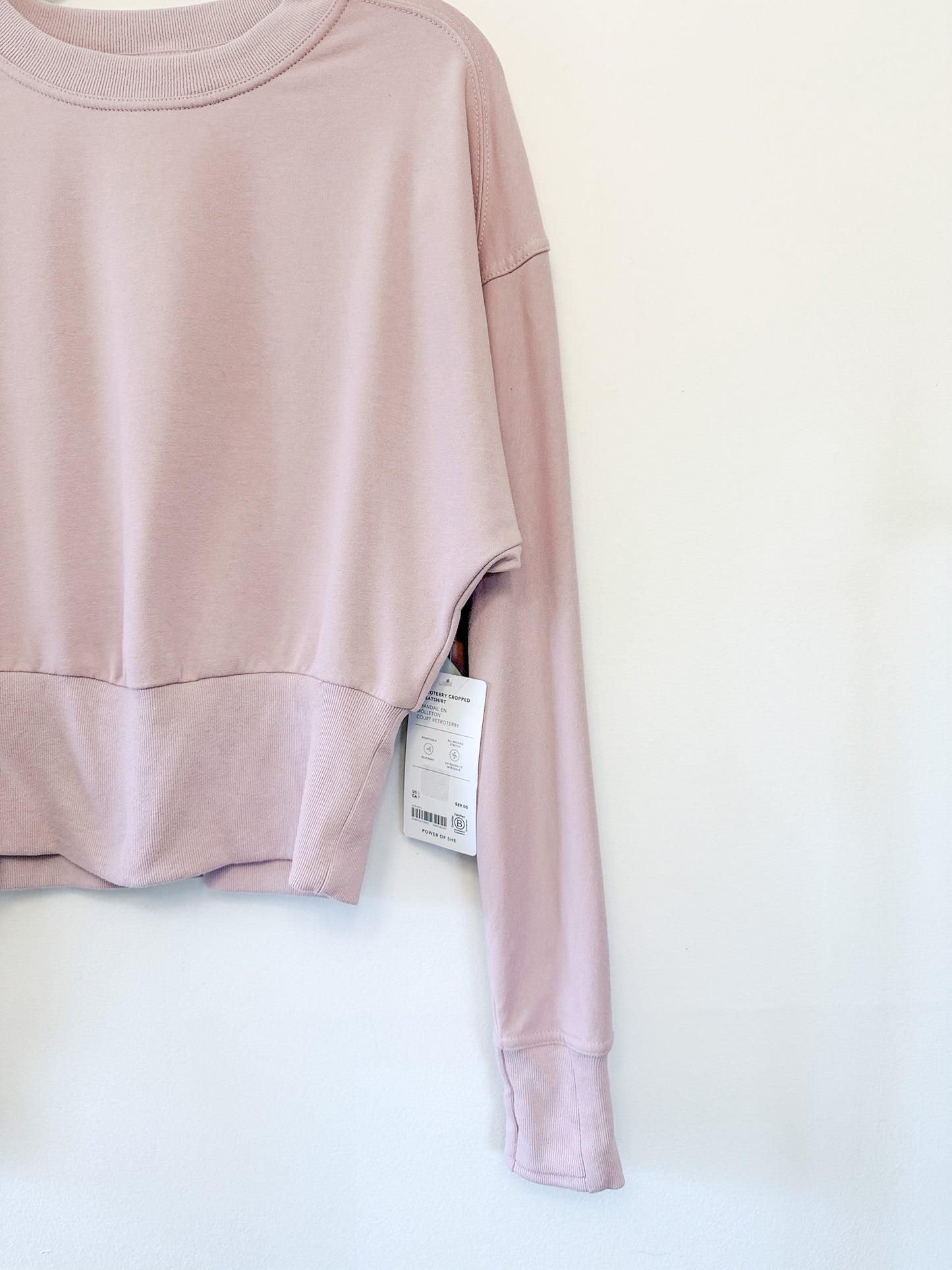 Athleta Retroterry Cropped Sweatshirt, Size Small