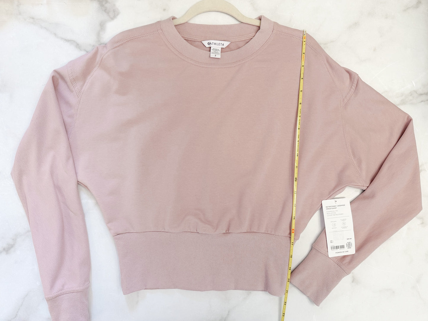 Athleta Retroterry Cropped Sweatshirt, Size Small