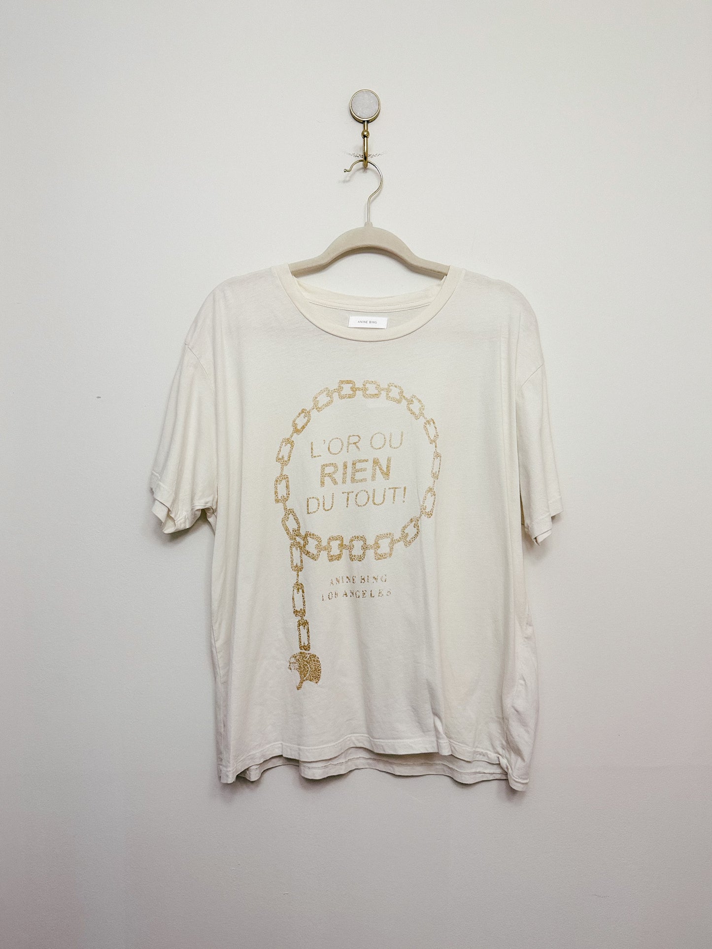 Anine Bing Ringo Tee in Goldie, Size Medium
