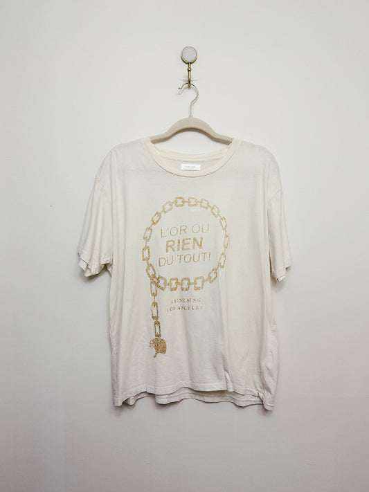 Anine Bing Ringo Tee in Goldie, Size Medium