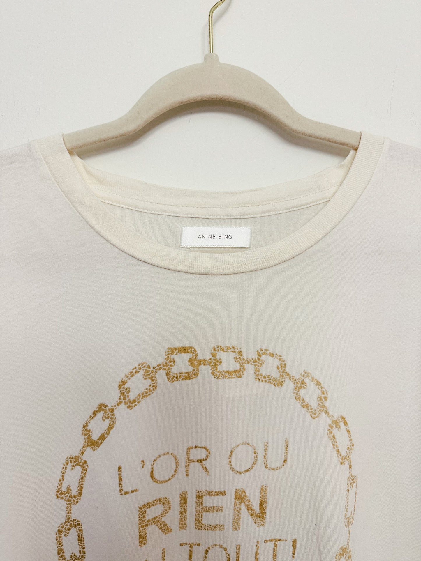 Anine Bing Ringo Tee in Goldie, Size Medium
