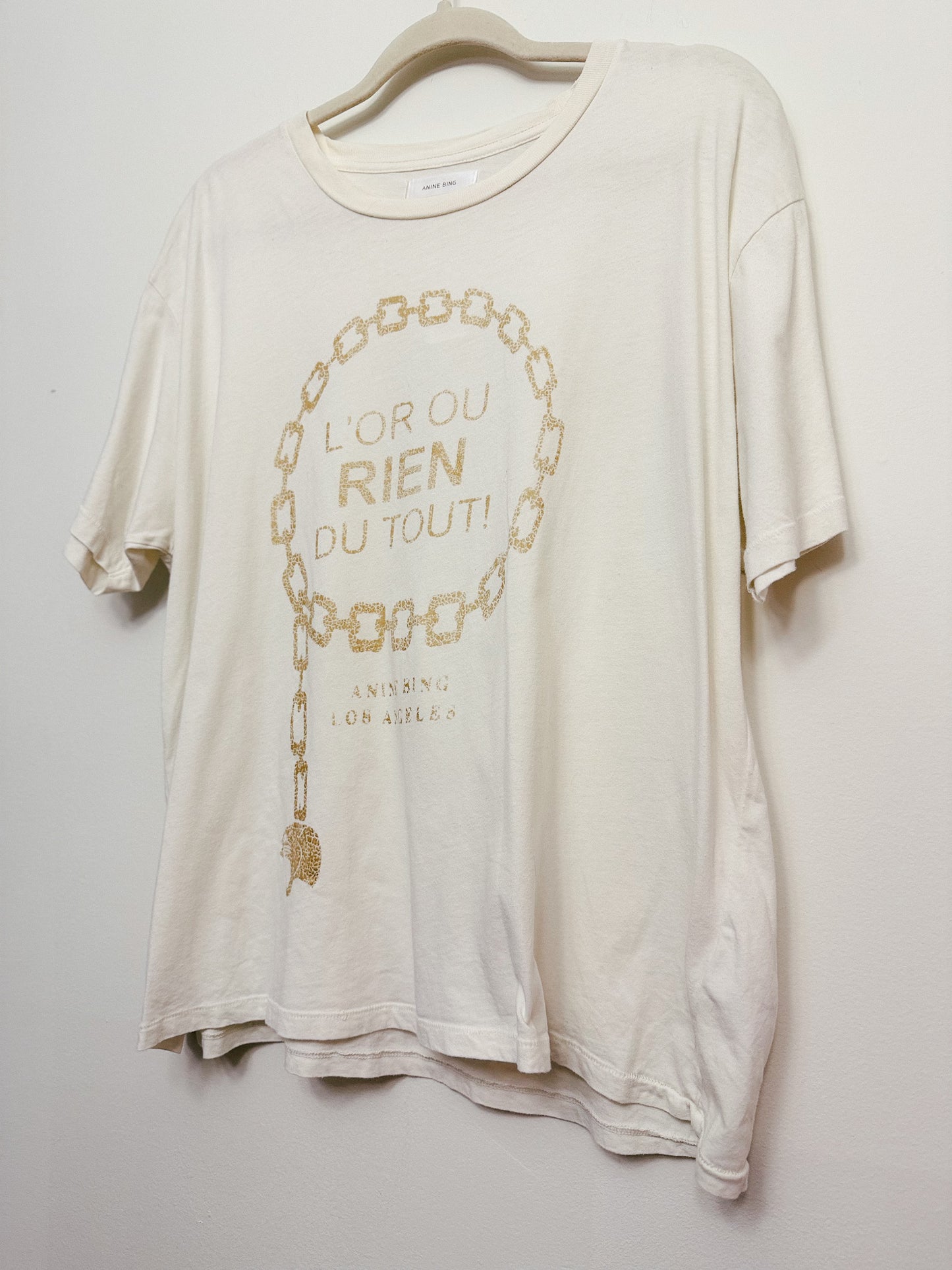 Anine Bing Ringo Tee in Goldie, Size Medium
