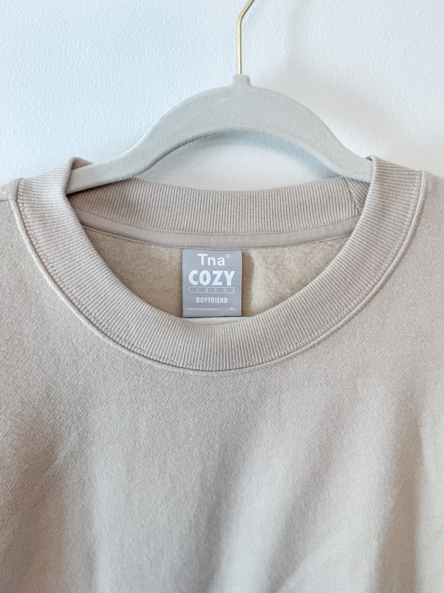 Tna Cozy Fleece Boyfriend Fit Crewneck Sweatshirt