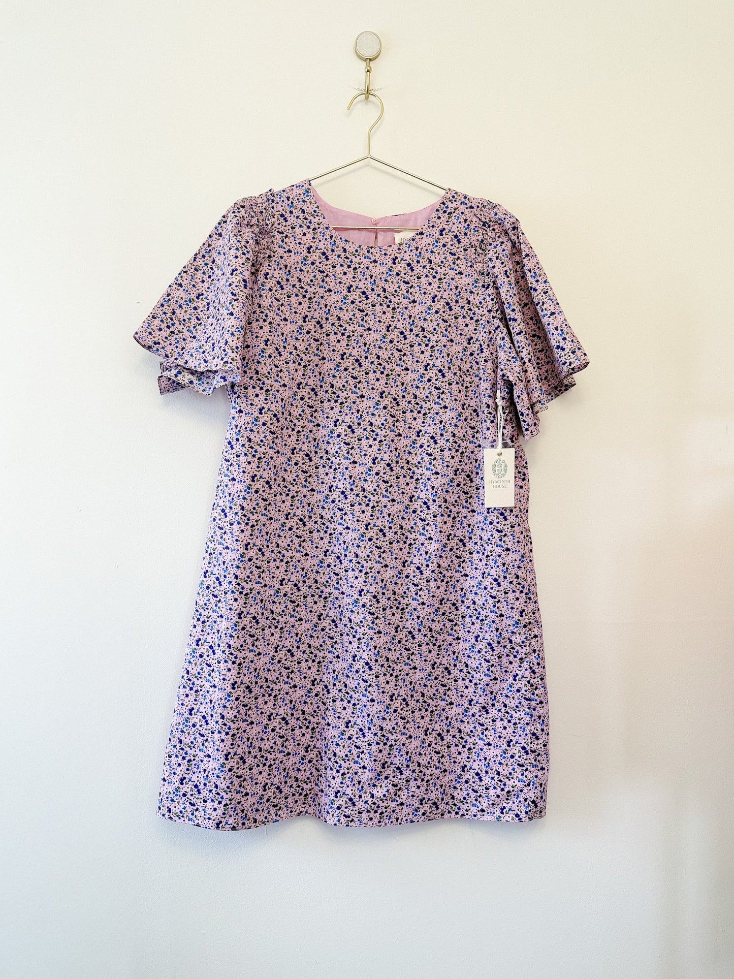 Tuckernuck Hyacinth House Lilac Floral Viola Mini Dress, Size XL