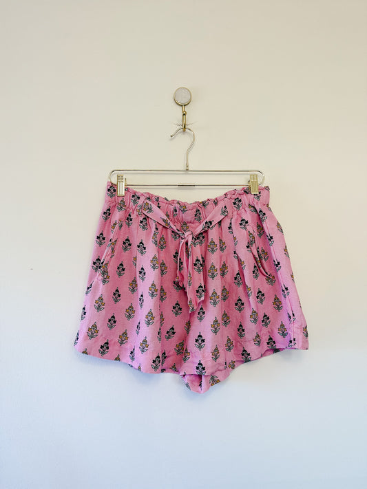 by Anthropologie Belted Floral High Waisted Printed Shorts