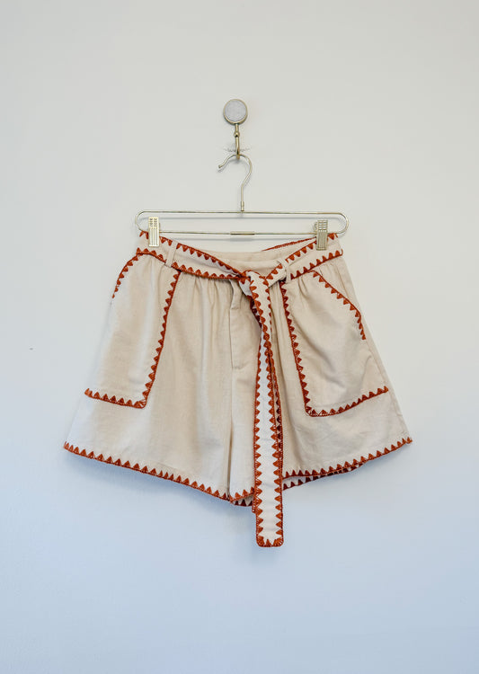 En Saison Whipstitch High Rise Shorts