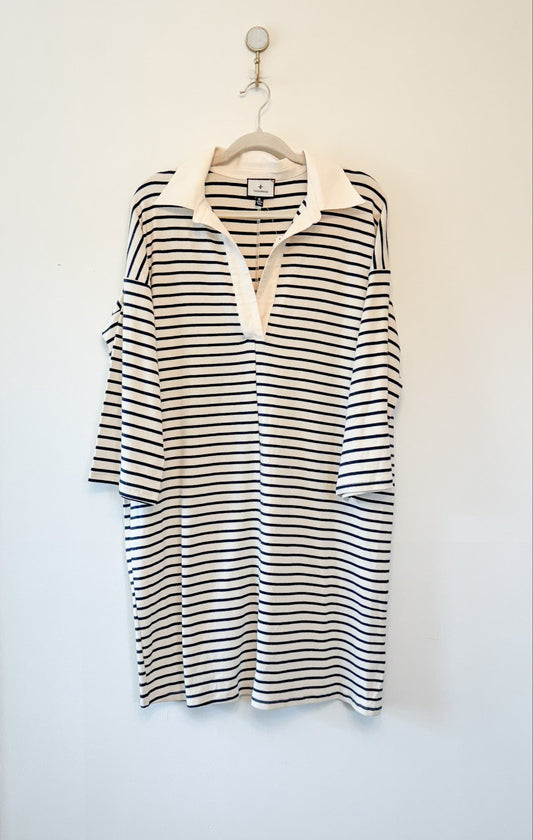 Tuckernuck Navy Stripe Ashton Knit Polo Dress