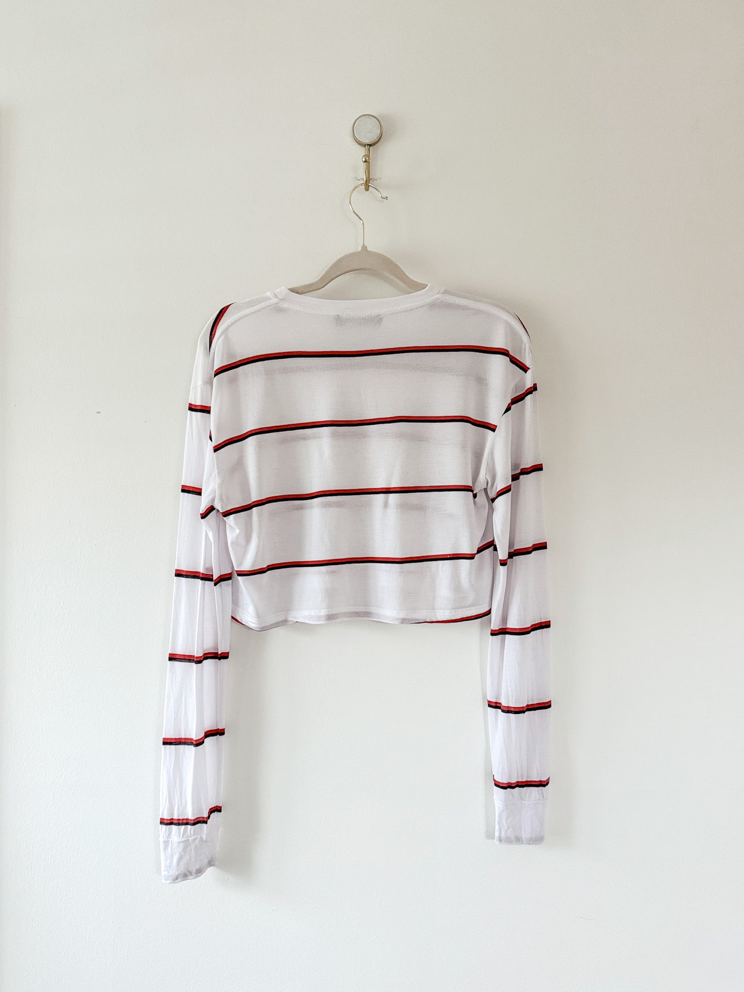 Reformation Chloe Striped Cropped Long Sleeve Tee