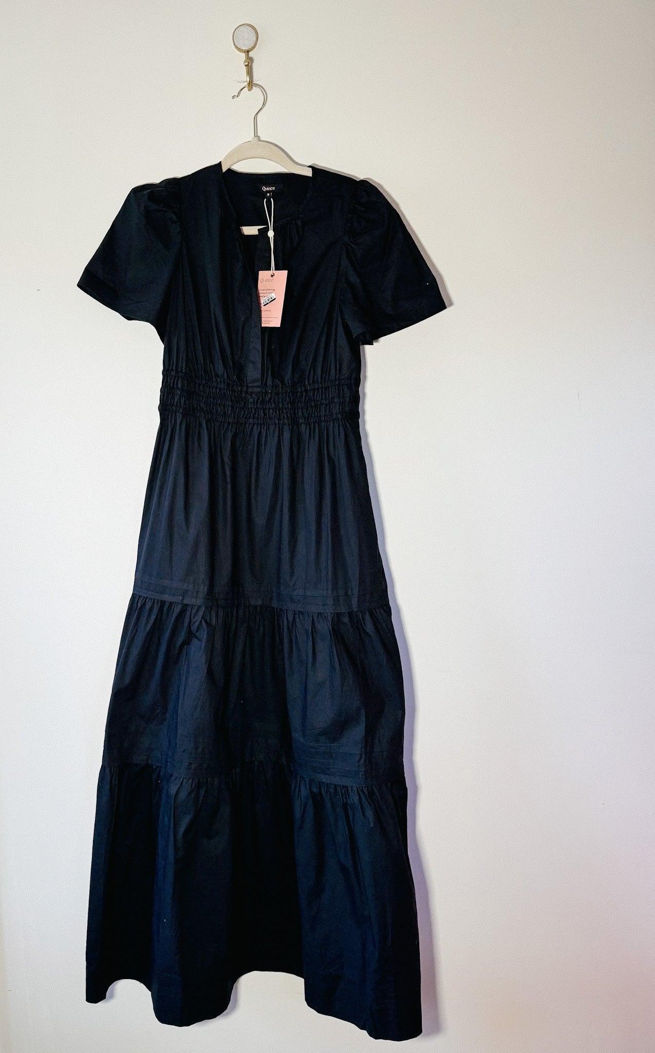 Quince 100% Organic Cotton Poplin Tiered Maxi Dress