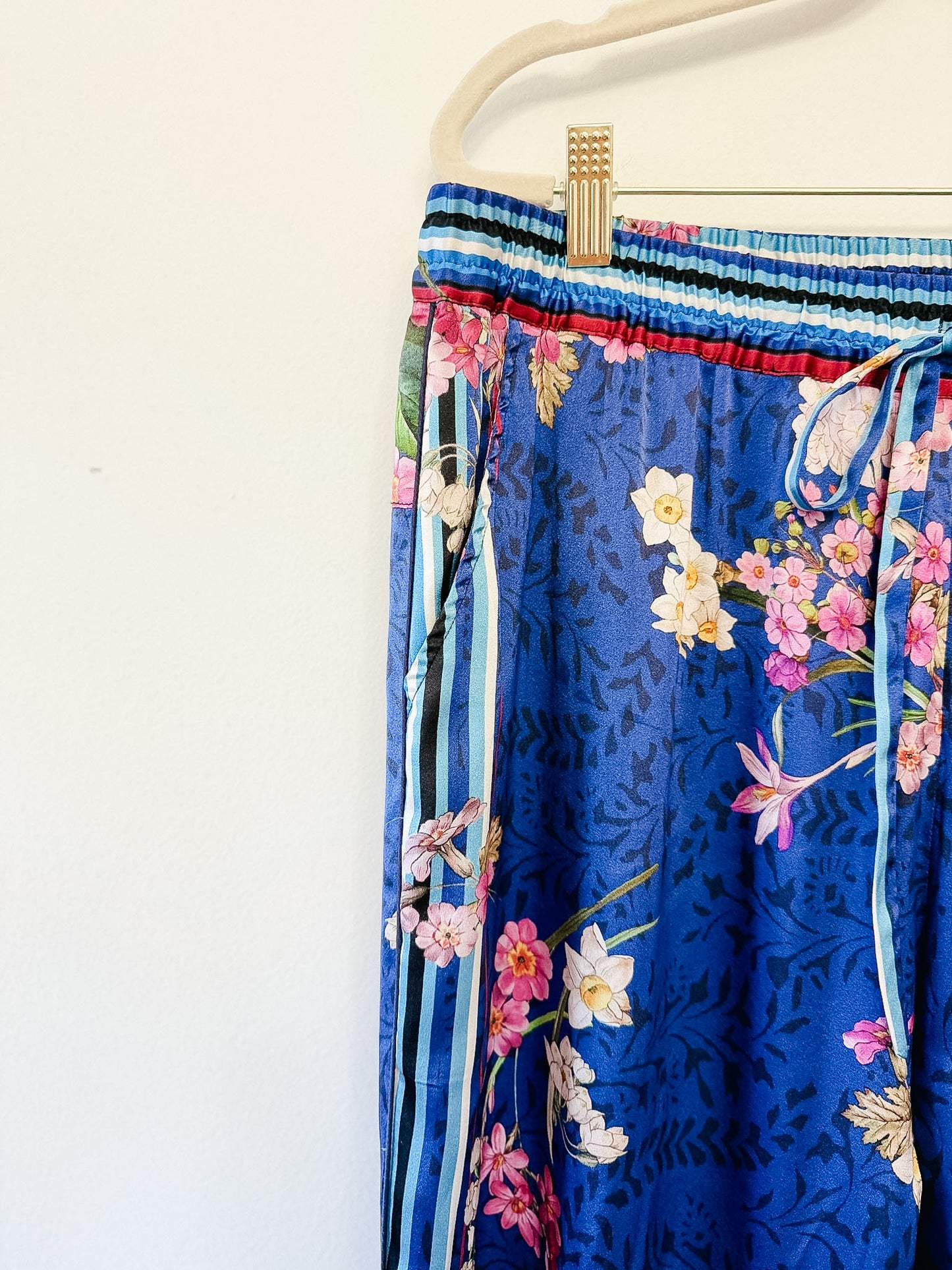 Johnny Was Willowa Zaria Floral Silk Blend Jogger, Size Large
