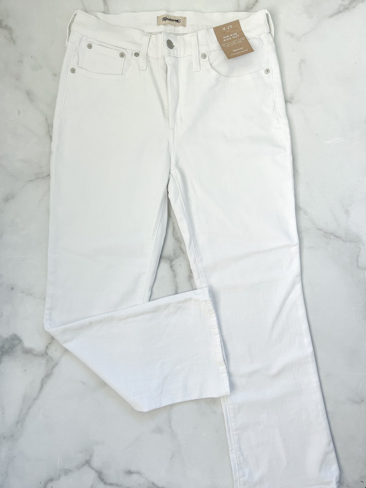 Madewell Kick Out Crop Jeans in Pure White