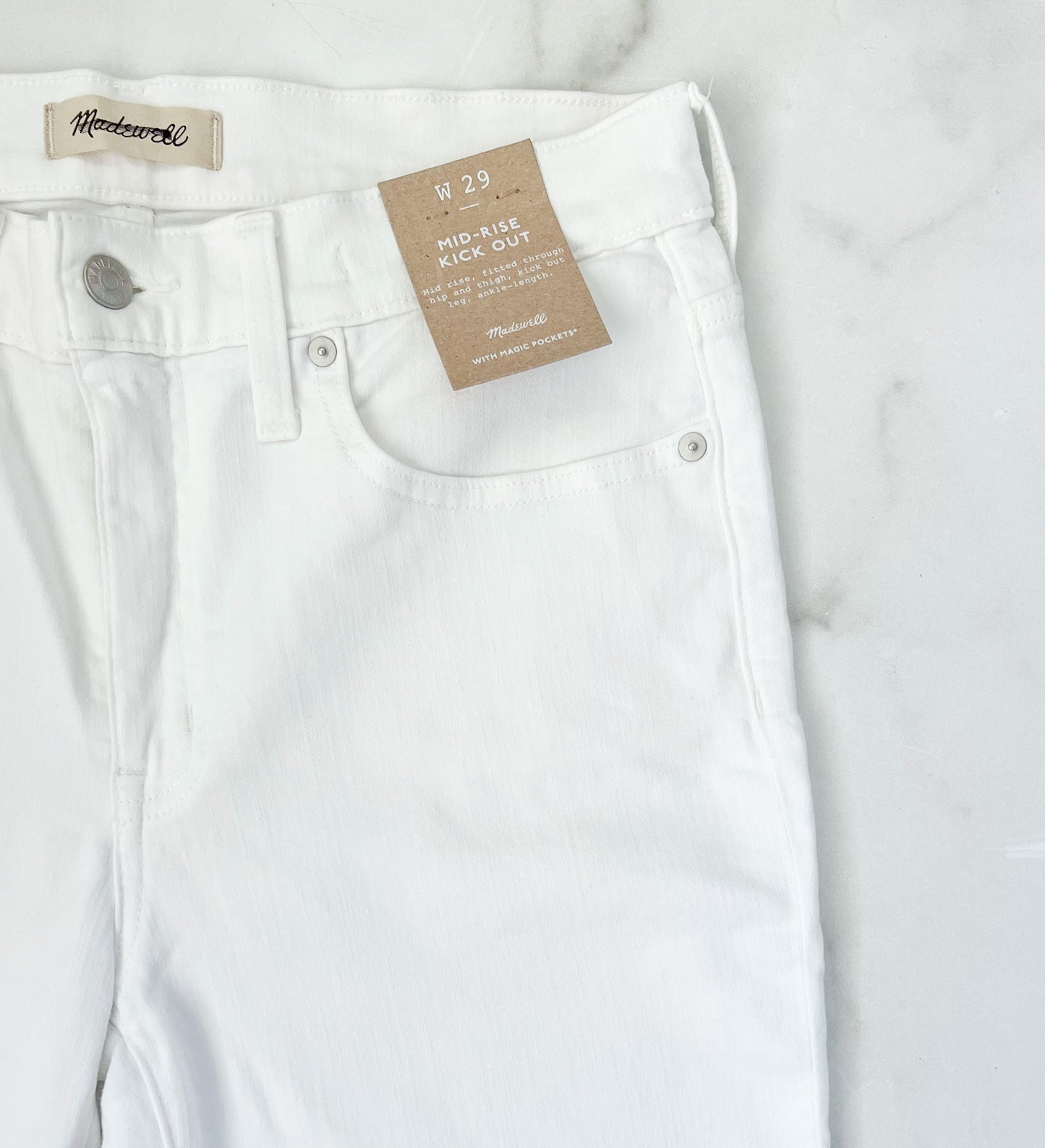 Madewell Kick Out Crop Jeans in Pure White