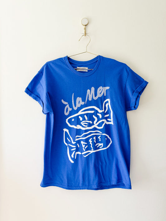 By Anthropologie À La Mer Fish Tee, Size Small