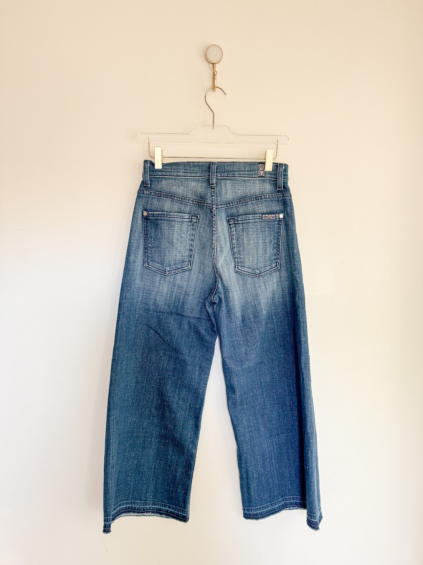 7 for all mankind Wide Leg Crop Jeans with Step Down Hem