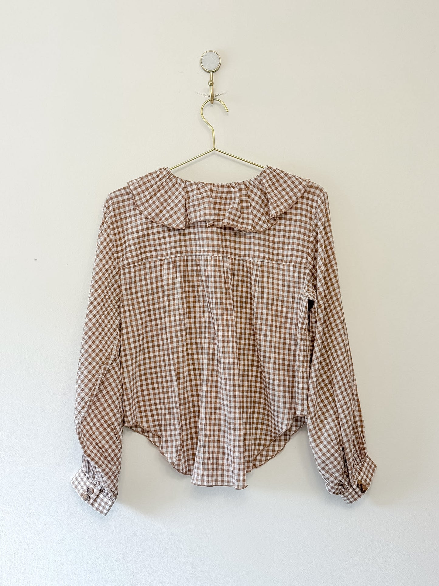 Pilcro Remy Ruffle Collar Button Down Shirt, Size Small
