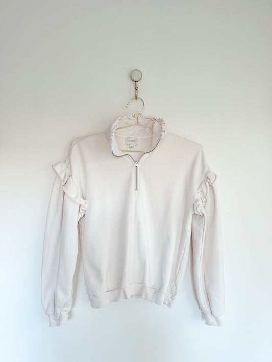 Cami NYC Margaret Ruffle Sweatshirt in Ivory