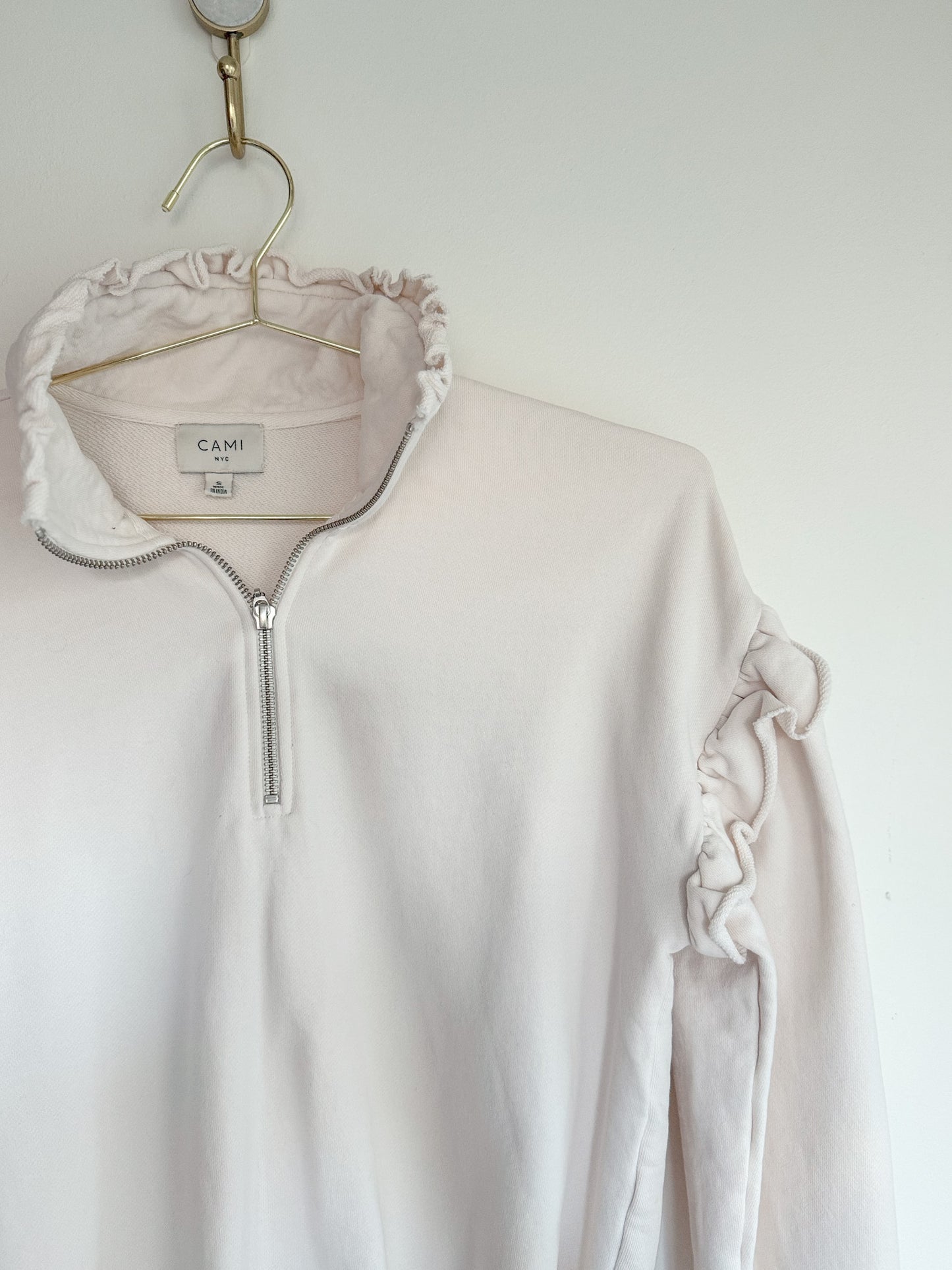 Cami NYC Margaret Ruffle Sweatshirt in Ivory