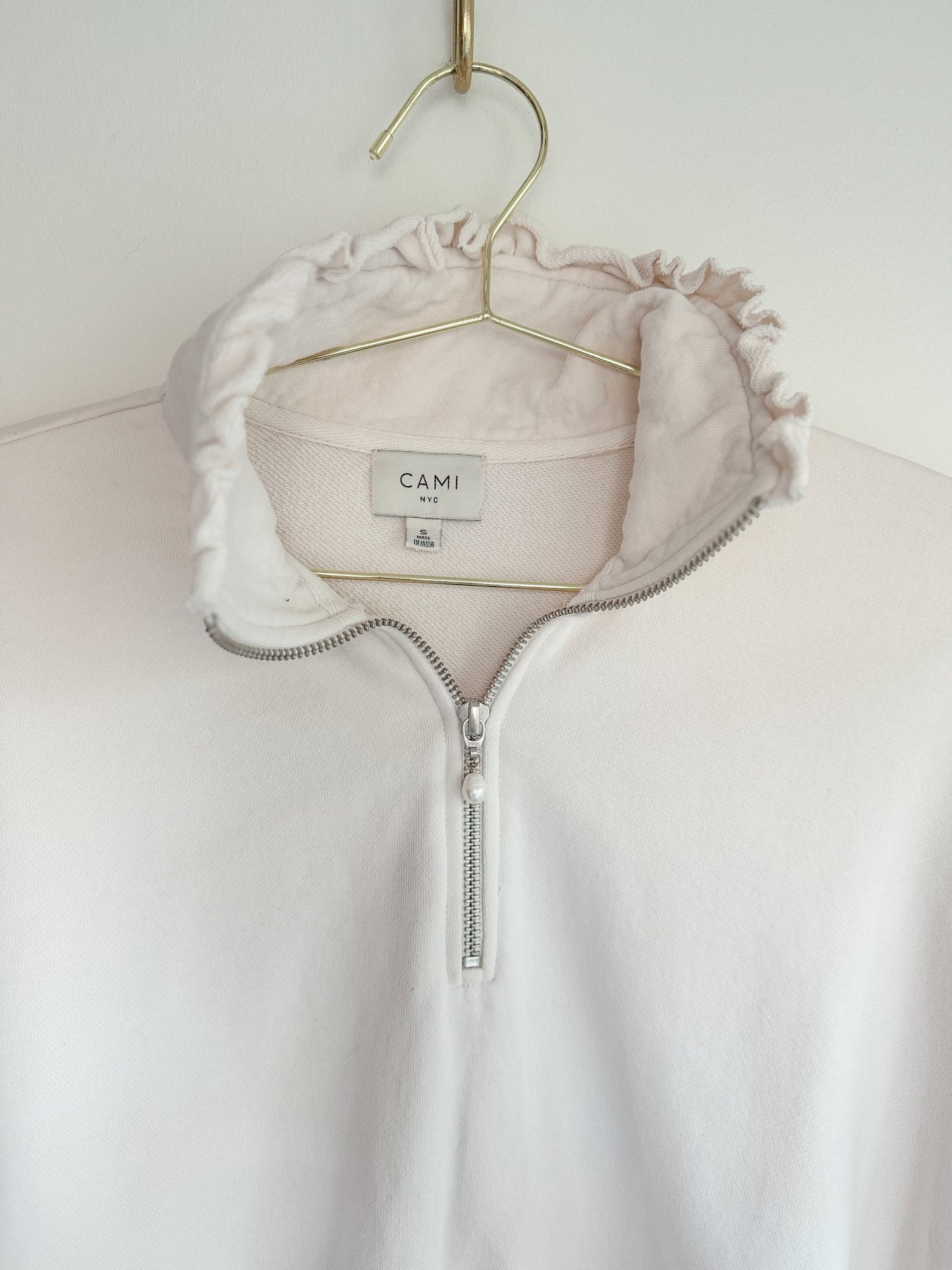 Cami NYC Margaret Ruffle Sweatshirt in Ivory