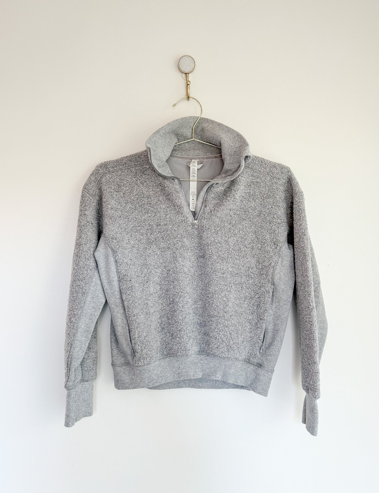 Lululemon Stand Out Sherpa 1/2 Zip Heathered Core Light Grey / Silver Drop