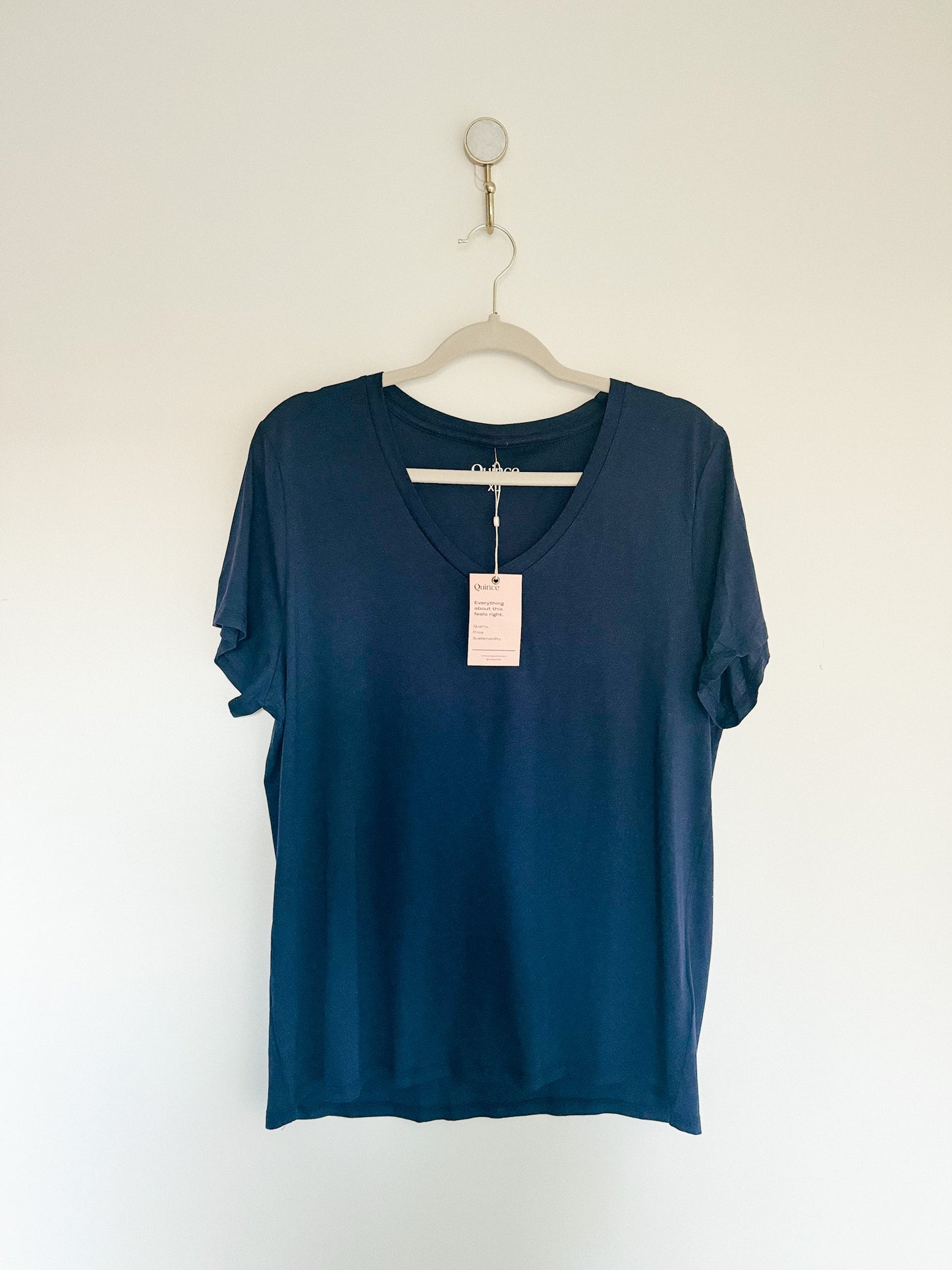 Quince Cotton Modal V Neck Tee