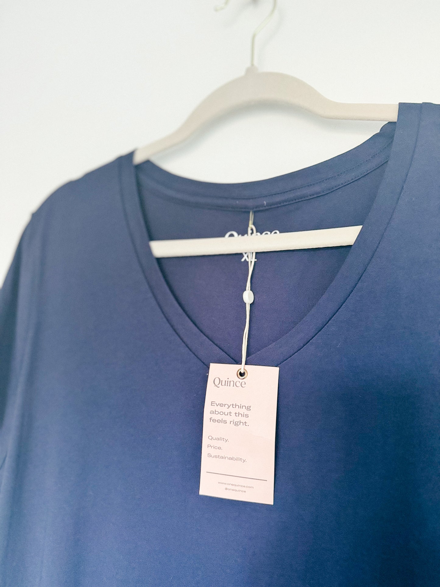 Quince Cotton Modal V Neck Tee