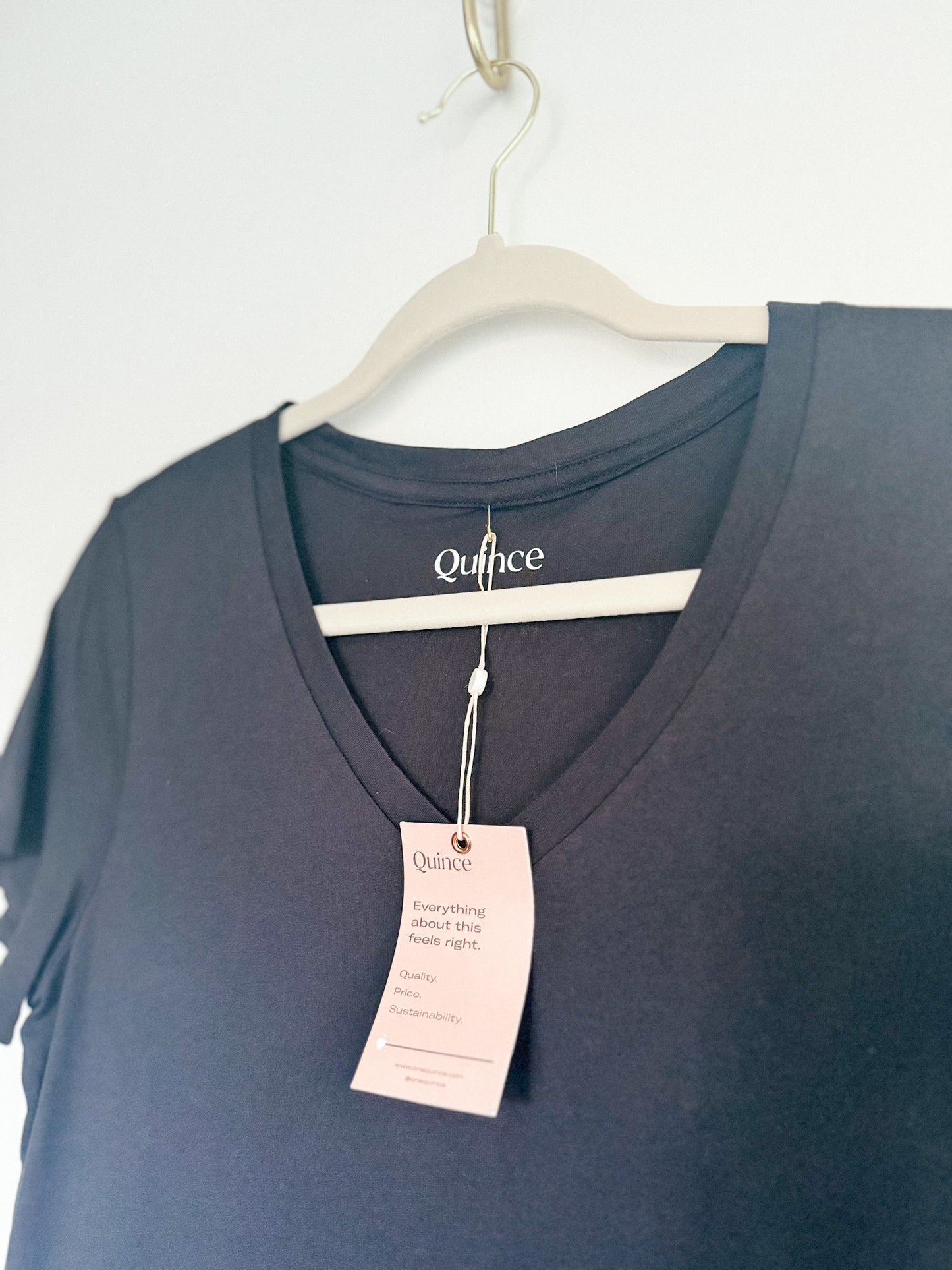 Quince Cotton Modal V Neck Tee