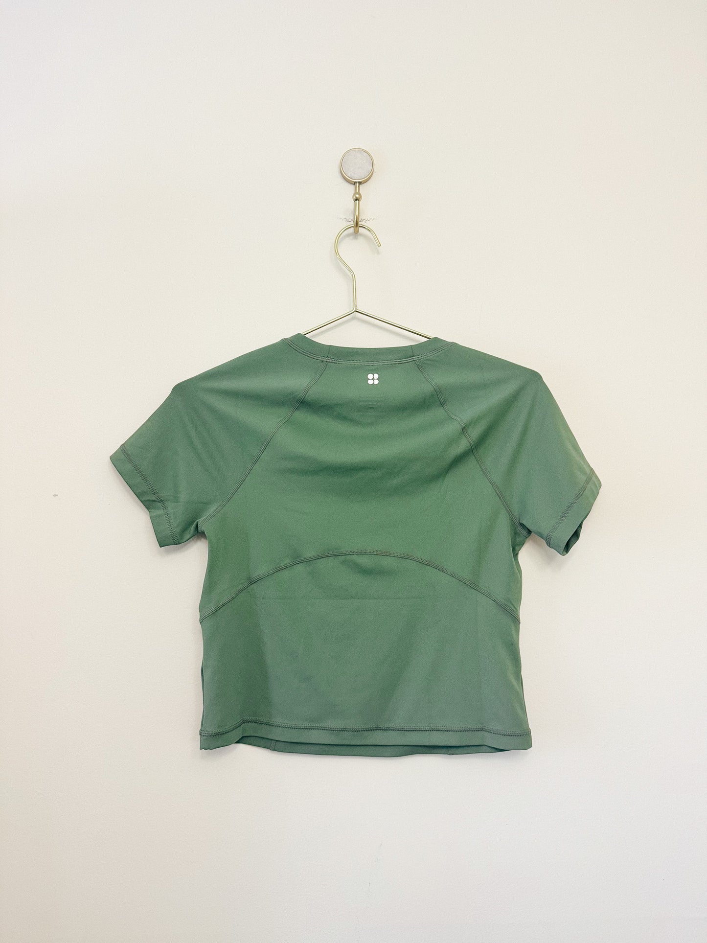 Sweaty Betty All Day Active Crop T-Shirt in Umbra Green