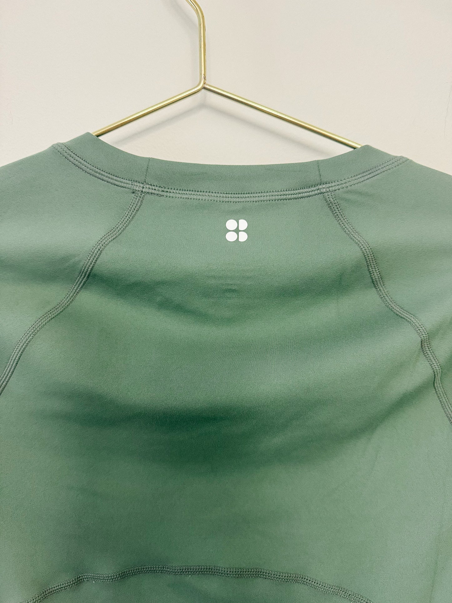 Sweaty Betty All Day Active Crop T-Shirt in Umbra Green