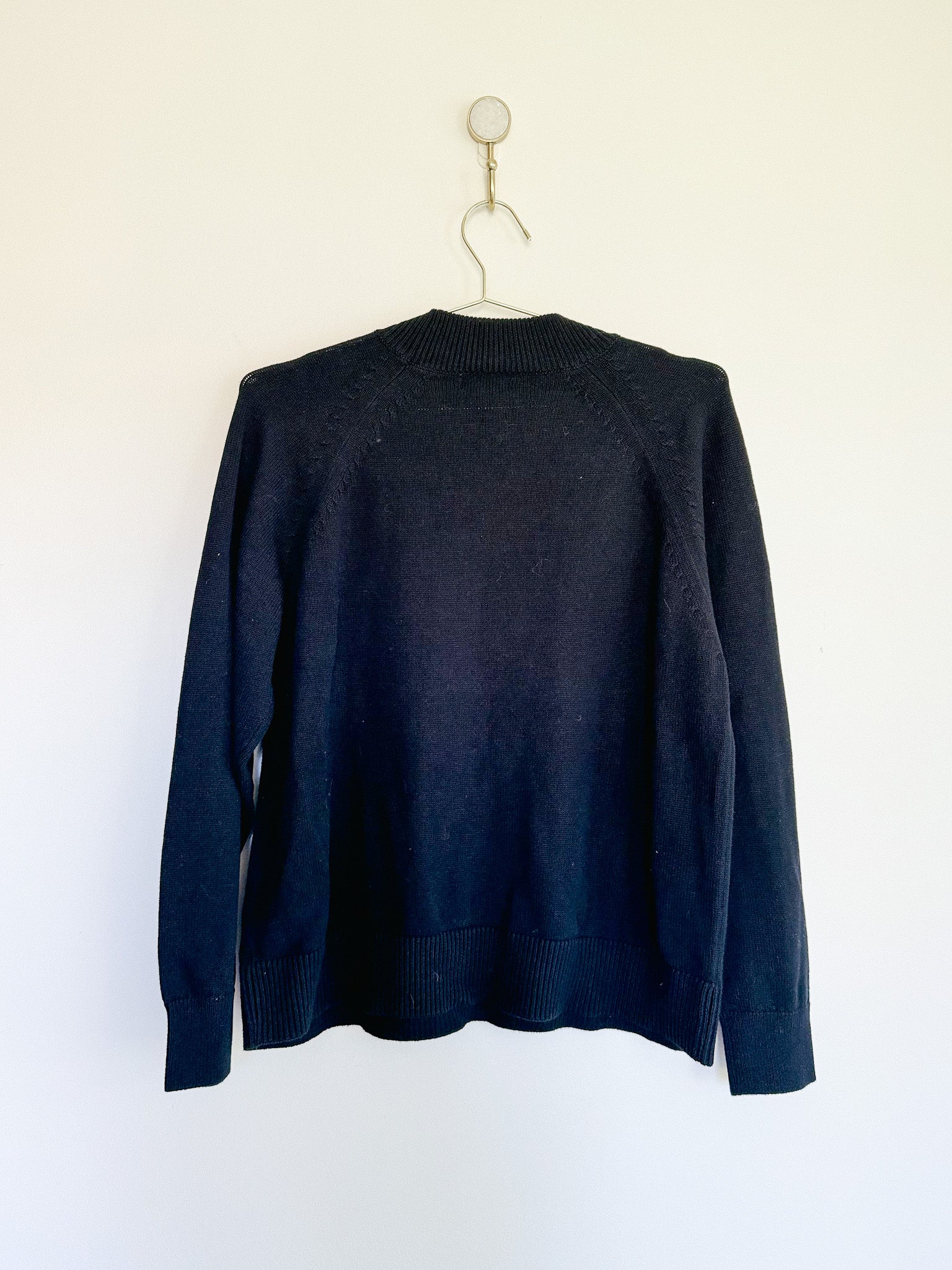 Back of Quince 100% Organic Cotton Mockneck Sweater