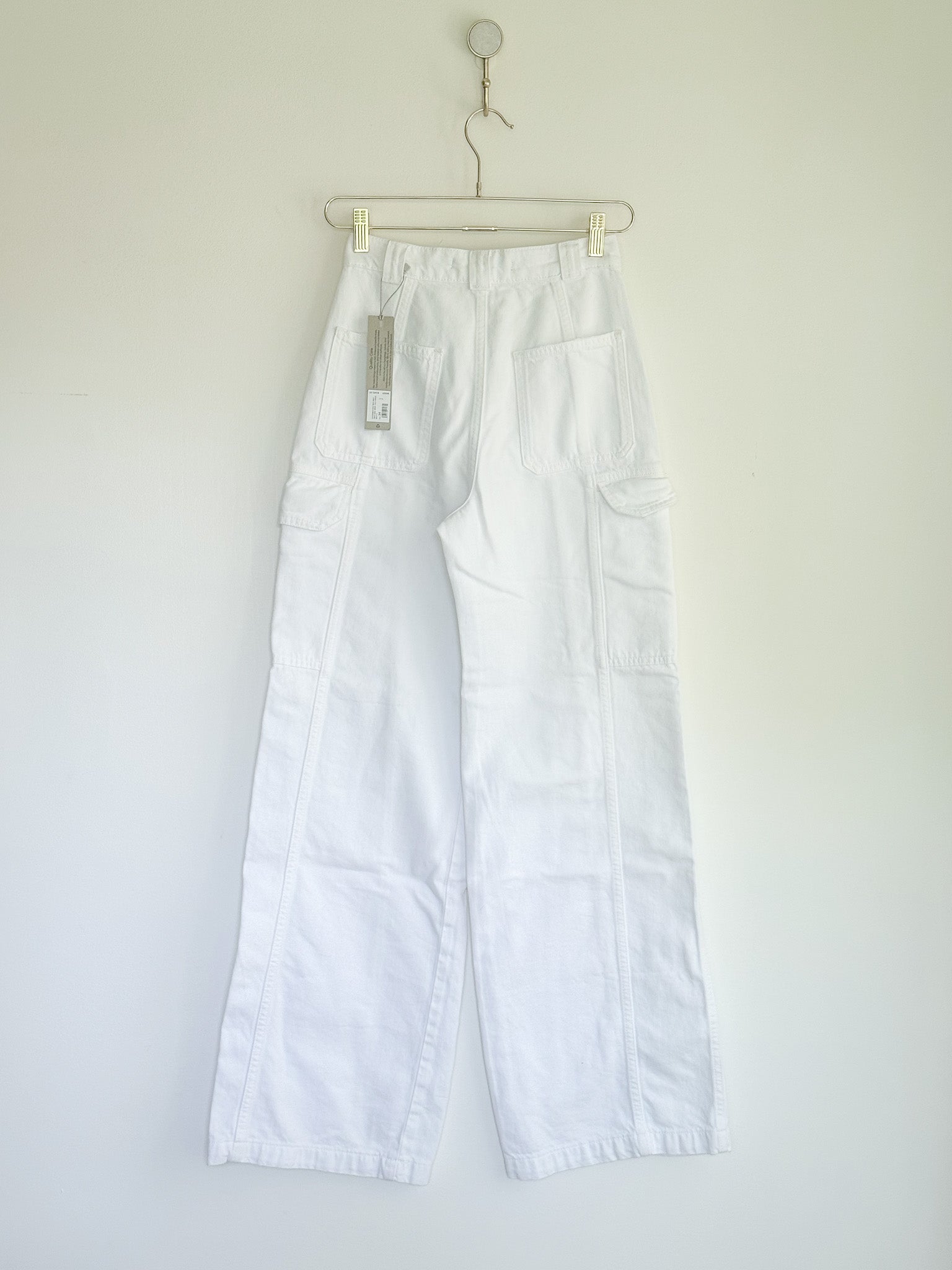 Hudson white cargo jeans - back view