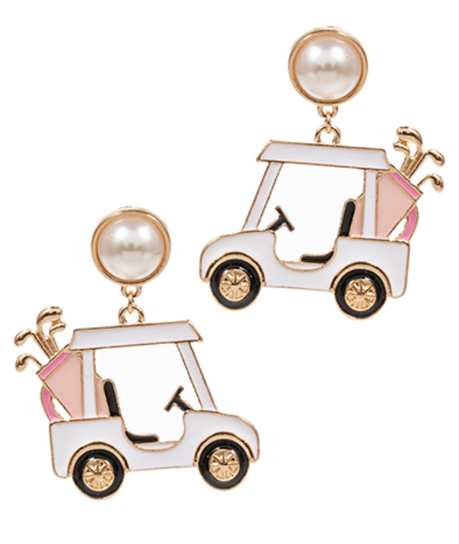 Golf Cart & Golf Club Earrings